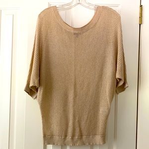 Express top.Soft & drapery open weave lightweight neutral color.